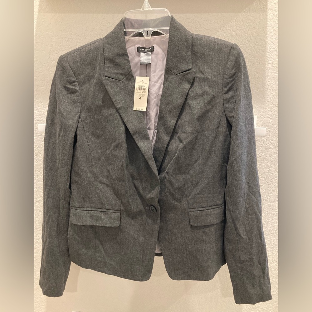 NWT Ann Taylor Charcoal Gray Suit Jacket, Size 4